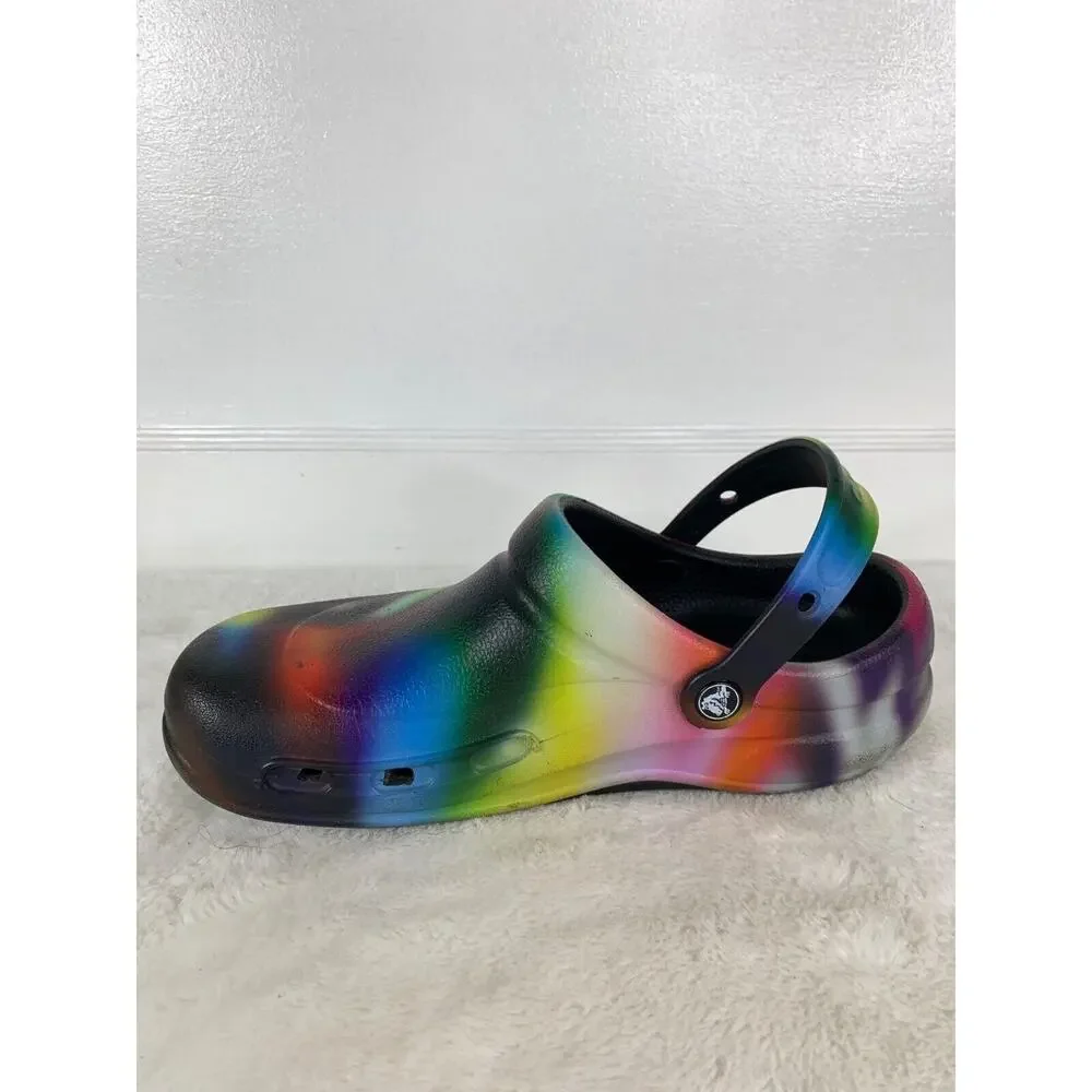 Crocs Classic Clogs Multicolor Graffiti Mens Size 9 Slip On Shoes